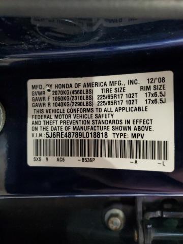 Photo 12 VIN: 5J6RE48789L018818 - HONDA CR-V EXL 