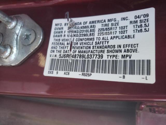 Photo 9 VIN: 5J6RE48789L037739 - HONDA CR-V EXL 