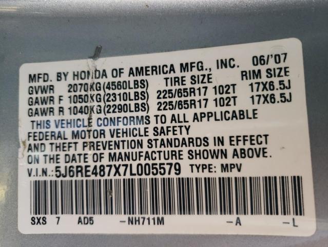 Photo 12 VIN: 5J6RE487X7L005579 - HONDA CRV 