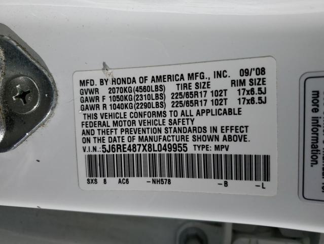 Photo 12 VIN: 5J6RE487X8L049955 - HONDA CRV 