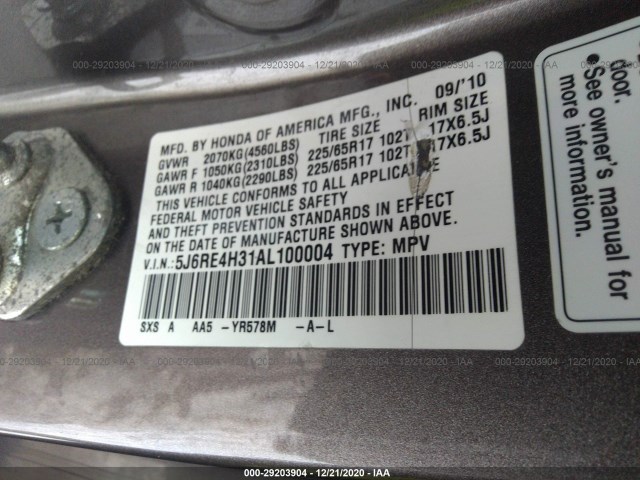 Photo 8 VIN: 5J6RE4H31AL100004 - HONDA CR-V 