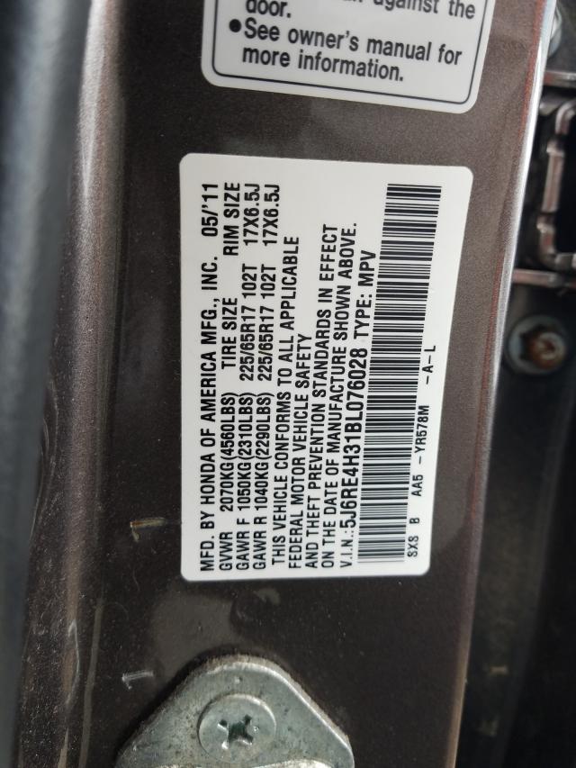 Photo 9 VIN: 5J6RE4H31BL076028 - HONDA CR-V LX 