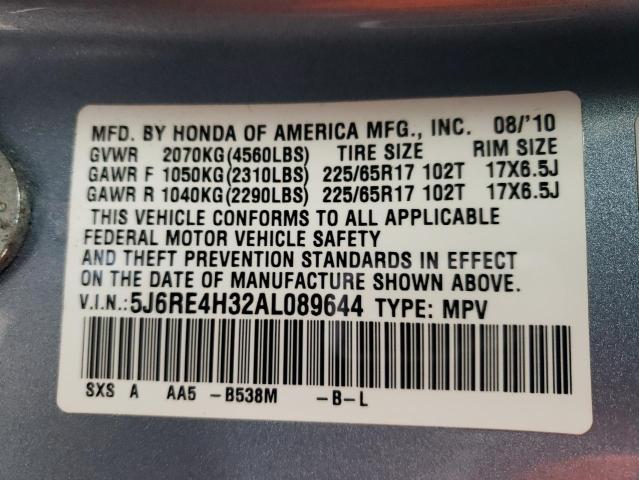 Photo 12 VIN: 5J6RE4H32AL089644 - HONDA CRV 