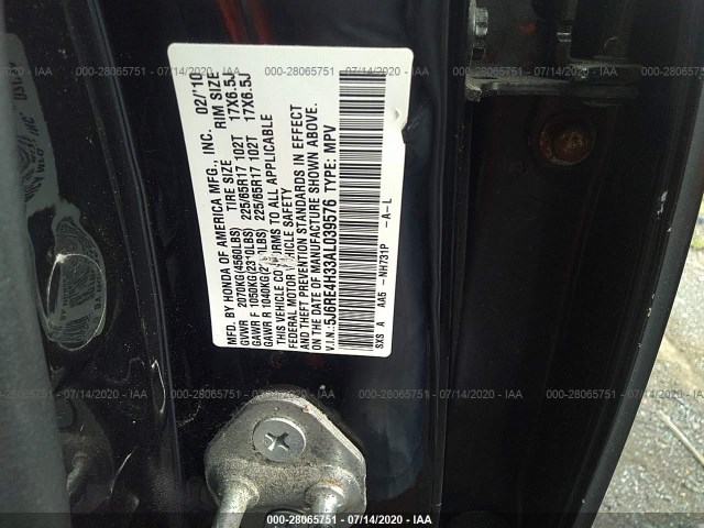 Photo 8 VIN: 5J6RE4H33AL039576 - HONDA CR-V 