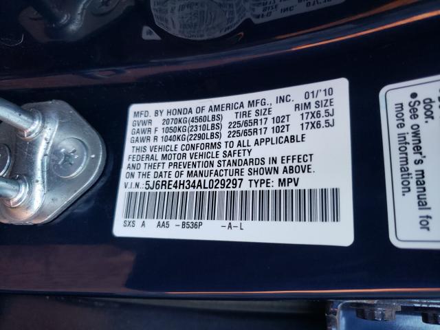 Photo 9 VIN: 5J6RE4H34AL029297 - HONDA CR-V LX 