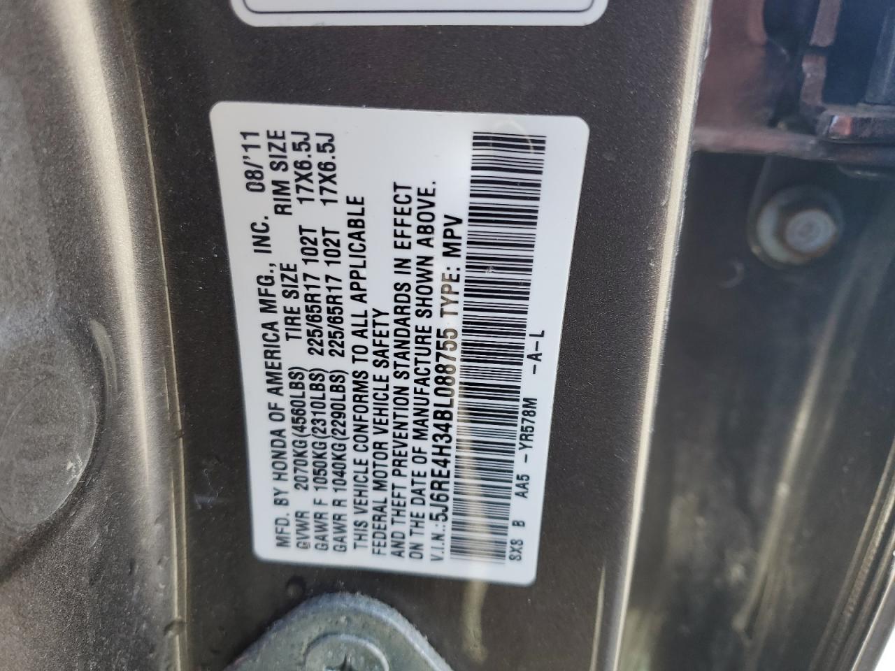 Photo 13 VIN: 5J6RE4H34BL088755 - HONDA CR-V 