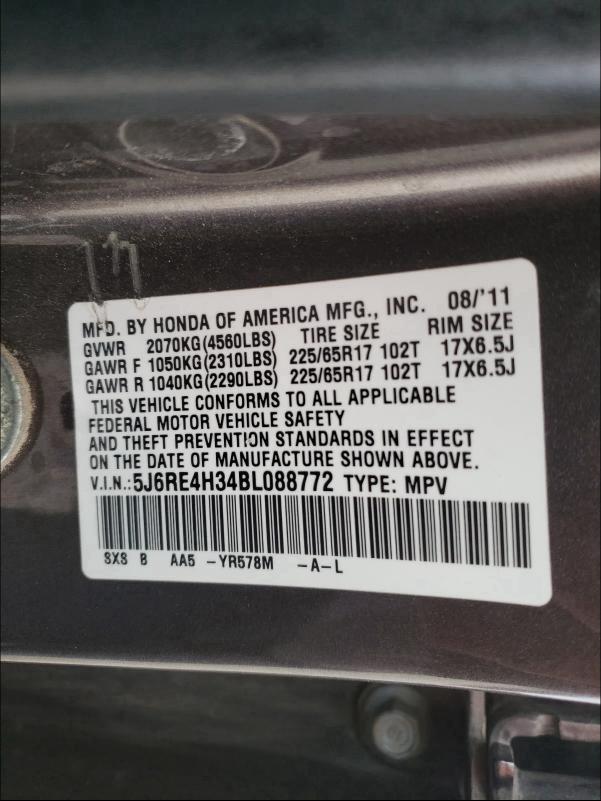 Photo 9 VIN: 5J6RE4H34BL088772 - HONDA CR-V LX 