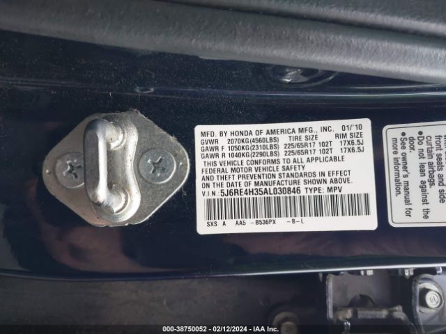 Photo 8 VIN: 5J6RE4H35AL030846 - HONDA CR-V 