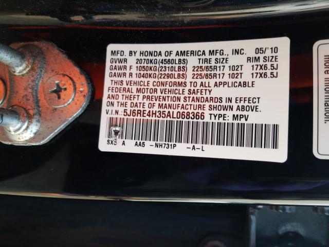 Photo 9 VIN: 5J6RE4H35AL068366 - HONDA CR-V LX 