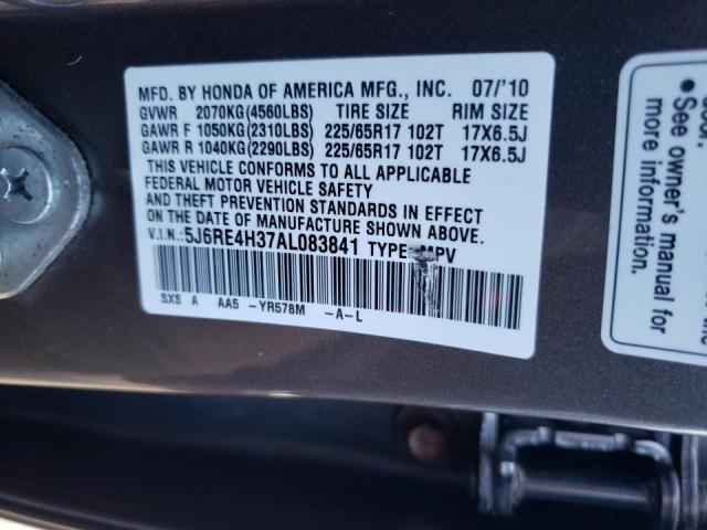 Photo 9 VIN: 5J6RE4H37AL083841 - HONDA CR-V LX 