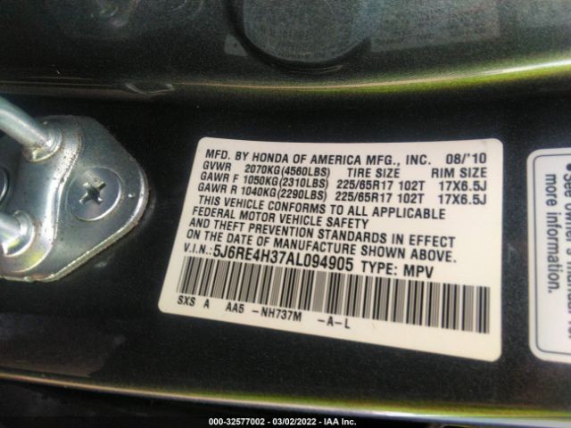 Photo 8 VIN: 5J6RE4H37AL094905 - HONDA CR-V 