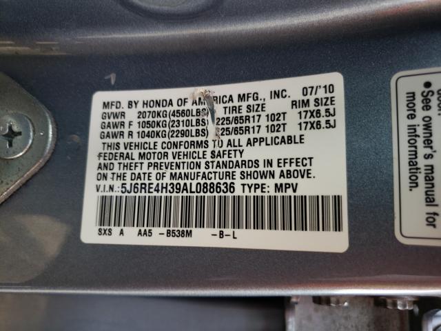 Photo 9 VIN: 5J6RE4H39AL088636 - HONDA CR-V LX 