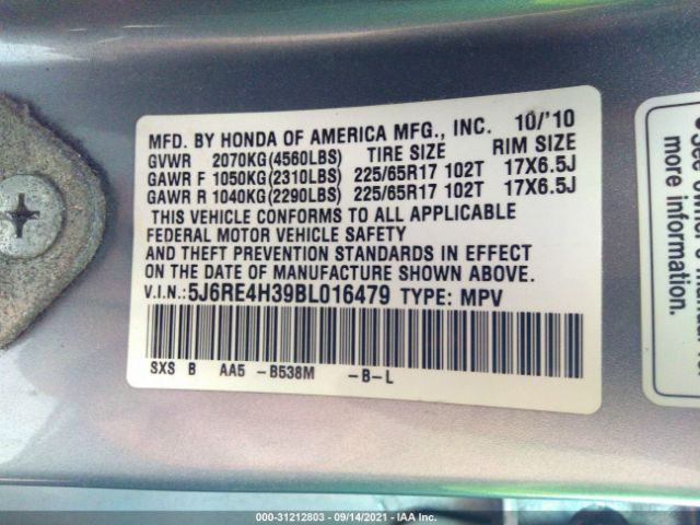 Photo 8 VIN: 5J6RE4H39BL016479 - HONDA CR-V 