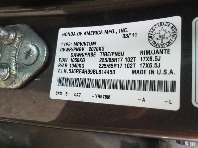 Photo 9 VIN: 5J6RE4H39BL814450 - HONDA CR-V LX 