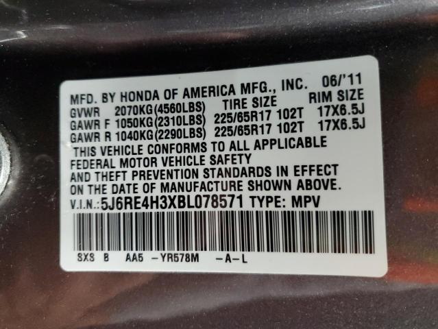 Photo 12 VIN: 5J6RE4H3XBL078571 - HONDA CR-V LX 