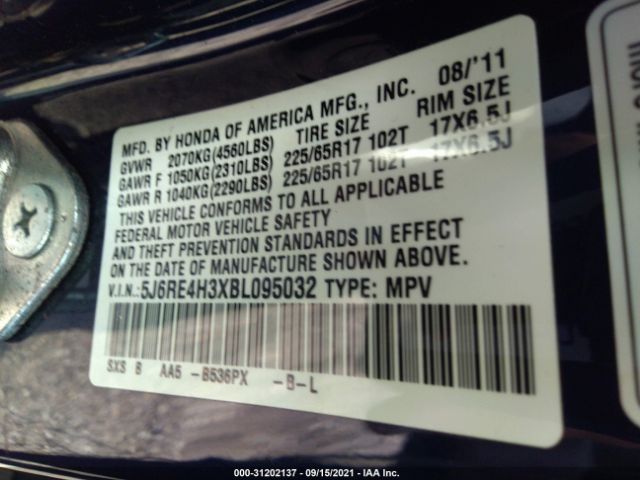 Photo 8 VIN: 5J6RE4H3XBL095032 - HONDA CR-V 