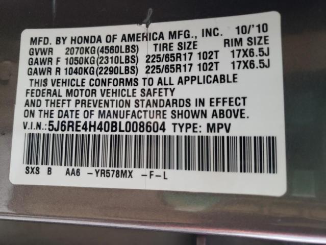 Photo 12 VIN: 5J6RE4H40BL008604 - HONDA CR-V SE 