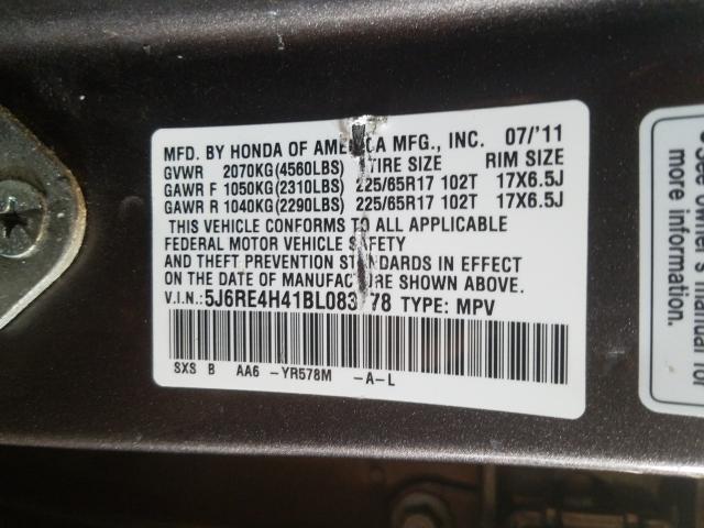 Photo 9 VIN: 5J6RE4H41BL083778 - HONDA CR-V SE 