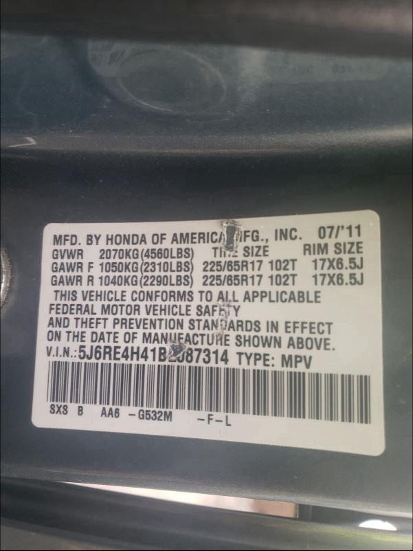 Photo 9 VIN: 5J6RE4H41BL087314 - HONDA CR-V SE 