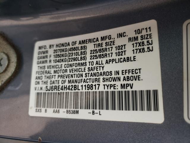 Photo 9 VIN: 5J6RE4H42BL119817 - HONDA CR-V SE 