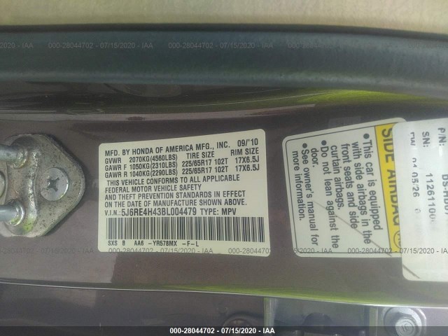 Photo 8 VIN: 5J6RE4H43BL004479 - HONDA CR-V 