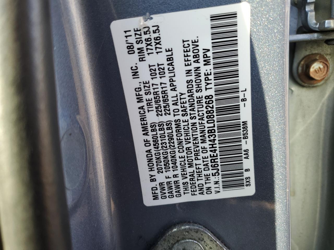 Photo 11 VIN: 5J6RE4H43BL088268 - HONDA CR-V 