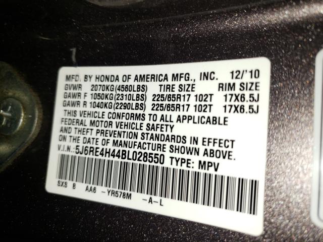 Photo 9 VIN: 5J6RE4H44BL028550 - HONDA CR-V SE 