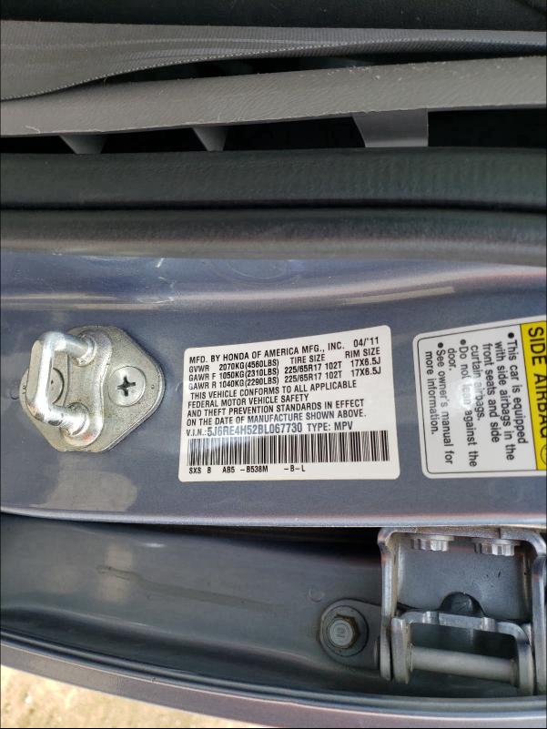 Photo 9 VIN: 5J6RE4H52BL067730 - HONDA CR-V EX 