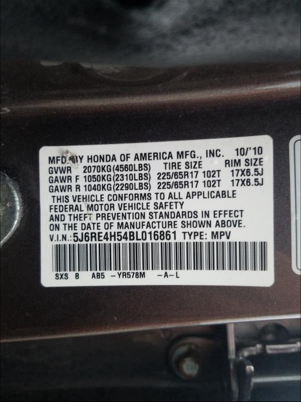 Photo 9 VIN: 5J6RE4H54BL016861 - HONDA CR-V EX 