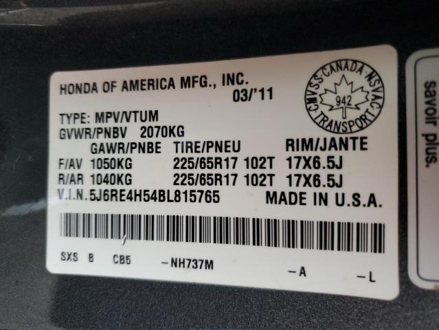 Photo 13 VIN: 5J6RE4H54BL815765 - HONDA CR-V EX 