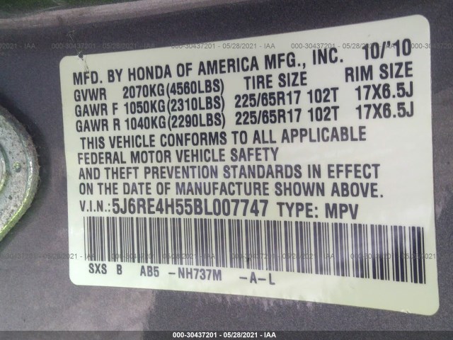 Photo 8 VIN: 5J6RE4H55BL007747 - HONDA CR-V 