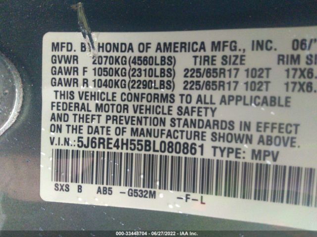 Photo 8 VIN: 5J6RE4H55BL080861 - HONDA CR-V 