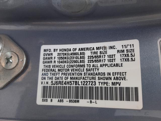 Photo 9 VIN: 5J6RE4H57BL122723 - HONDA CR-V EX 