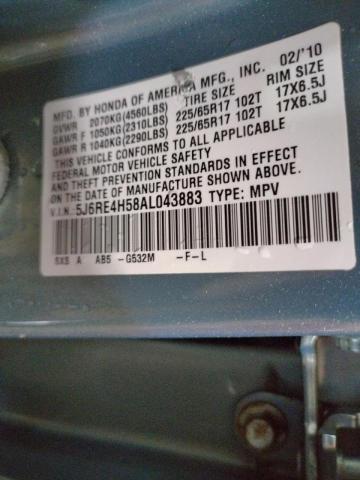 Photo 9 VIN: 5J6RE4H58AL043883 - HONDA CR-V EX 