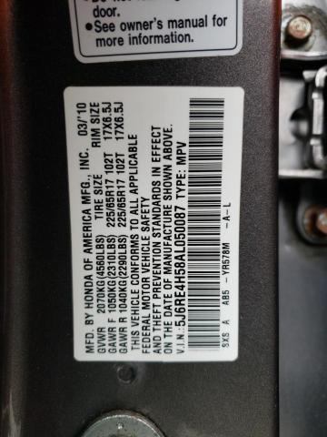 Photo 12 VIN: 5J6RE4H58AL050087 - HONDA CR-V EX 