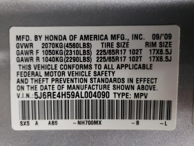 Photo 9 VIN: 5J6RE4H59AL004090 - HONDA CR-V 