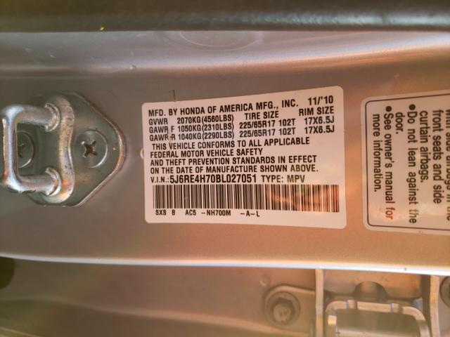 Photo 9 VIN: 5J6RE4H70BL027051 - HONDA CR-V EXL 