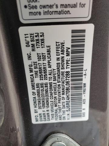 Photo 11 VIN: 5J6RE4H70BL067288 - HONDA CR-V EXL 