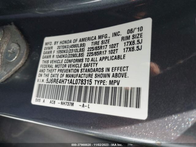 Photo 8 VIN: 5J6RE4H71AL078315 - HONDA CR-V 