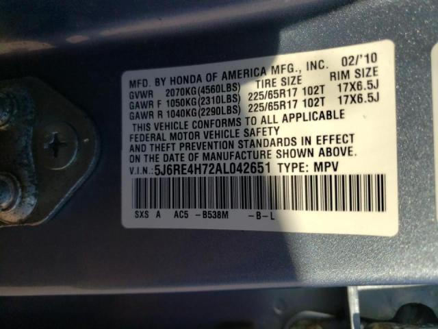 Photo 9 VIN: 5J6RE4H72AL042651 - HONDA CR-V 