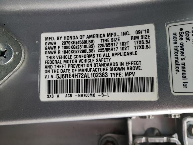 Photo 9 VIN: 5J6RE4H72AL102363 - HONDA CR-V EXL 