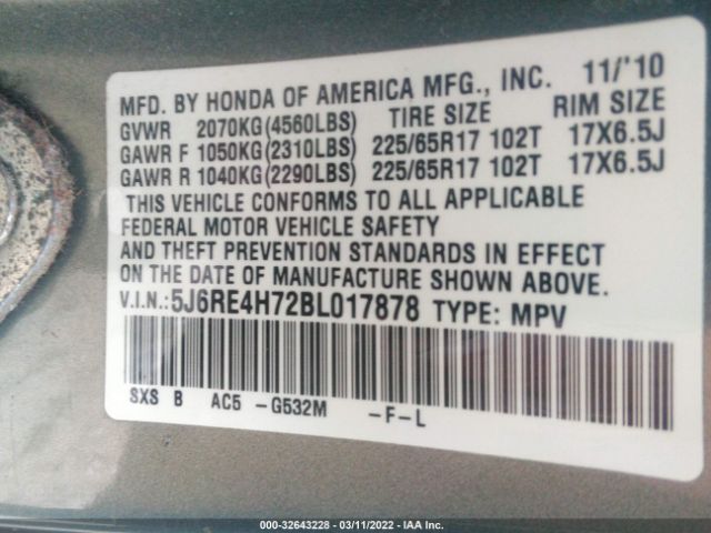 Photo 8 VIN: 5J6RE4H72BL017878 - HONDA CR-V 