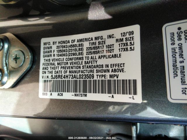 Photo 8 VIN: 5J6RE4H73AL023509 - HONDA CR-V 