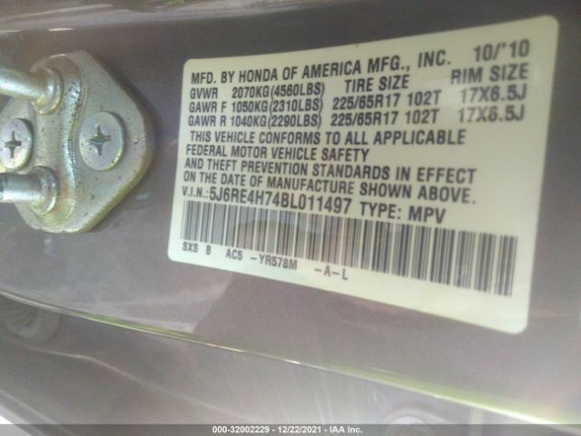 Photo 8 VIN: 5J6RE4H74BL011497 - HONDA CR-V 