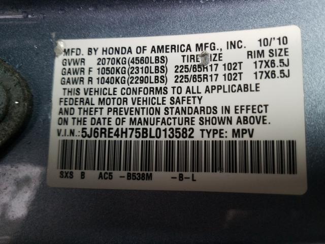 Photo 9 VIN: 5J6RE4H75BL013582 - HONDA CR-V EXL 