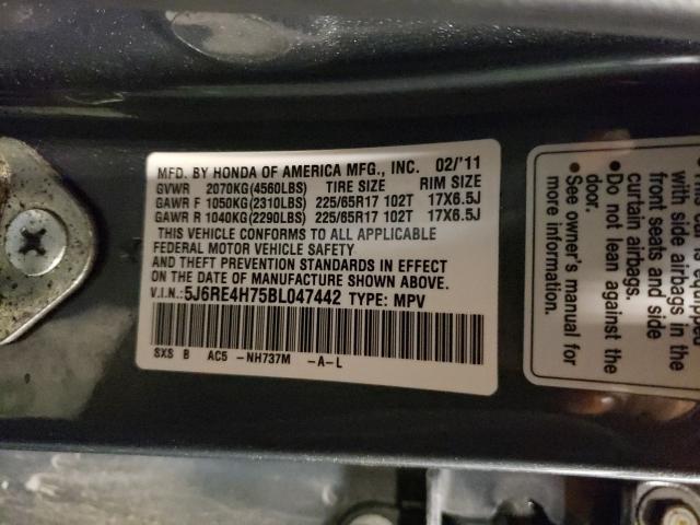 Photo 9 VIN: 5J6RE4H75BL047442 - HONDA CR-V EXL 