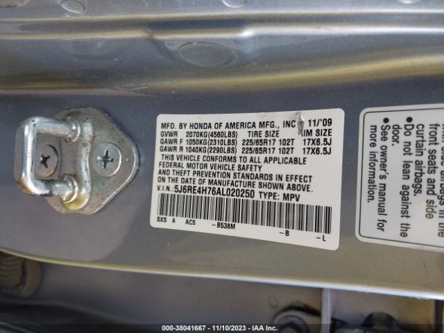 Photo 8 VIN: 5J6RE4H76AL020250 - HONDA CR-V 