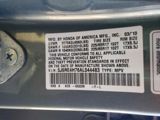 Photo 9 VIN: 5J6RE4H76AL044483 - HONDA CR-V EXL 