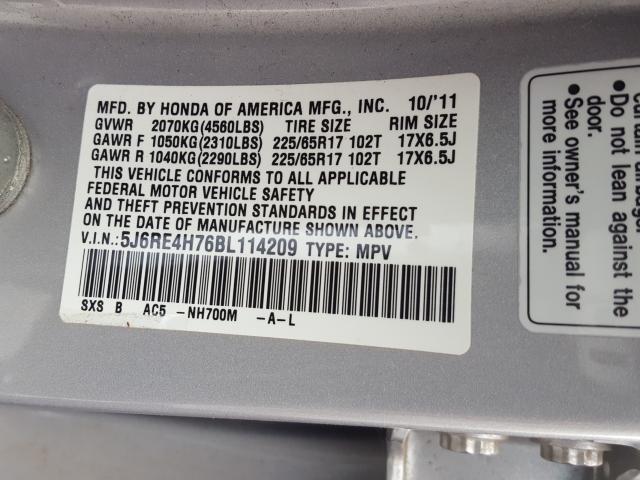 Photo 9 VIN: 5J6RE4H76BL114209 - HONDA CR-V EXL 