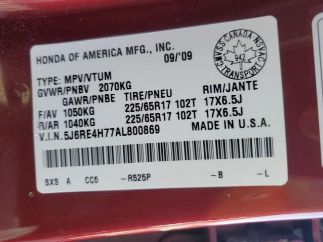 Photo 13 VIN: 5J6RE4H77AL800869 - HONDA CRV 